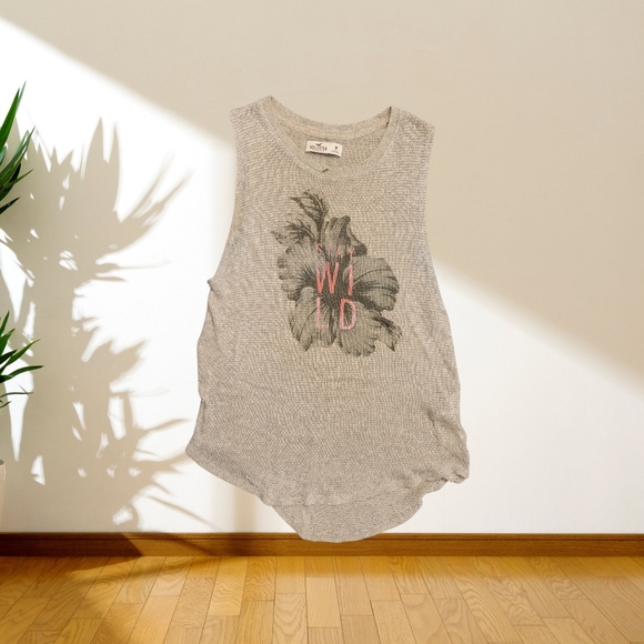 Hollister Vintage Knit Tank Top - Stay Wild Gray/Beige